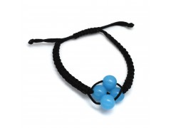 Black Thread With Blue Chalcedony Gemstone Adjustable Bracelets- CDB-1193
