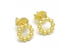 925 Sterling Silver Gold Plated Metal Stud Earrings- A1E-8272