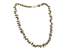 925 Sterling Silver Gold Plated Pyrite Gemstone Necklaces- A1N-808