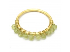 925 Sterling Silver Gold Plated Prehnite Gemstone Rings- A1R-2572
