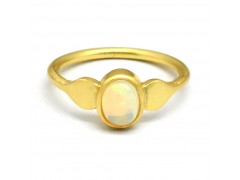 925 Sterling Silver Gold Plated Opal Gemstone Rings- A1R-5082