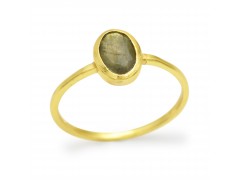 925 Sterling Silver Gold Plated Labradorite Gemstone Rings- A1R-8302