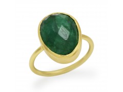 925 Sterling Silver Emerald Gemstone Rings- A1R-9607